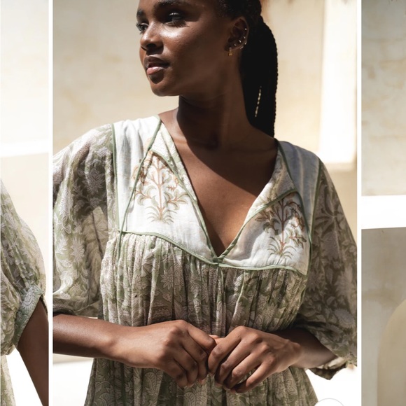 NWT Daughters of India Diya Mini Dress in Pistachio, sz XL - Picture 11 of 15